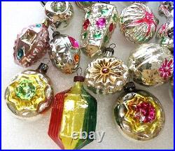 27 Vintage Glass Ukrainian Christmas Ornaments Xmas Fir-tree Decorations Old Set