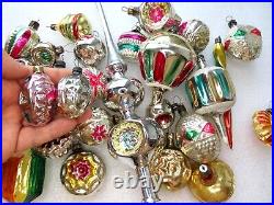 27 Vintage Glass Ukrainian Christmas Ornaments Xmas Fir-tree Decorations Old Set
