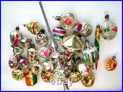 27 Vintage Glass Ukrainian Christmas Ornaments Xmas Fir-tree Decorations Old Set