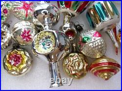 27 Vintage Glass Ukrainian Christmas Ornaments Xmas Fir-tree Decorations Old Set