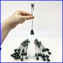 28 Vintage Danish Holiday Christmas Tree Taper Candleholders Green Wire Bells