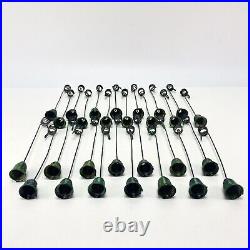 28 Vintage Danish Holiday Christmas Tree Taper Candleholders Green Wire Bells
