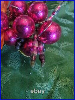 3 Mistletoe Antique Mercury Glass Mini Ball Xmas Tree Ornament Vtg Old MCM Rare