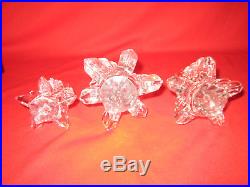 3 PC RARE Vintage MATCHING CRYSTAL CLEAR ART GLASS CHRISTMAS TREES MUST SEE