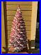 3 Pc VTG Atlantic Mold Ceramic Christmas Tree White Iridescent RED Lighted 34