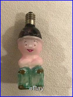 3 Vintage Antique Figural Christmas Tree Xmas Light Bulbs Group Of Characterss