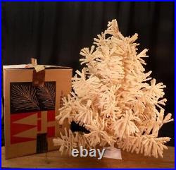 3' White Flocked Christmas Tree, Vintage Christmas Holiday Seasonal Decor