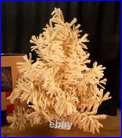 3' White Flocked Christmas Tree, Vintage Christmas Holiday Seasonal Decor