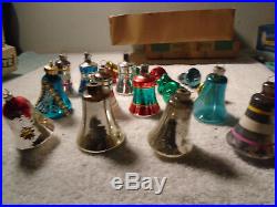 31 Vintage Bell Christmas Tree Blown Glass Ornaments Shiny Brite Poland