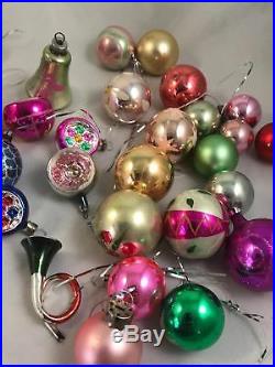 35 VINTAGE 1960s MERCURY GLASS CHRISTMAS TREE REFLECTOR BAUBLES DECORATIONS