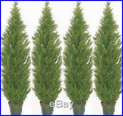 4 CEDAR OUTDOOR TREE 7ft TOPIARY UV PLANT ARTIFICIAL BUSH CYPRESS PINE EVERGREEN