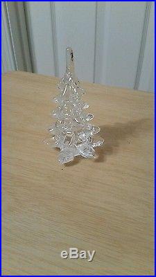 4 VINTAGE Clear Crystal Glass Christmas Tree's 8 1/2 , 6, 4 1/2, 3