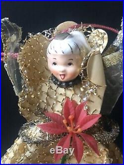 4 Vintage HOLT HOWARD Angels Christmas Porcelain Antique Tree Toppers Ornaments
