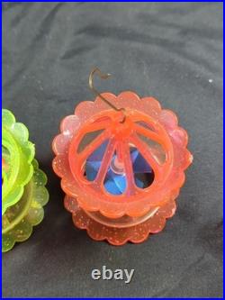 4 Vintage Spinner Christmas Tree Spinning Ornaments Birdcage Twinkler Carousel