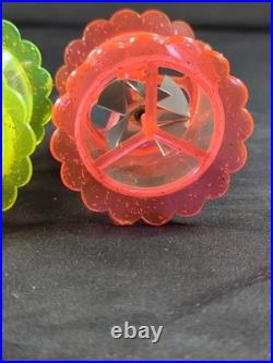 4 Vintage Spinner Christmas Tree Spinning Ornaments Birdcage Twinkler Carousel