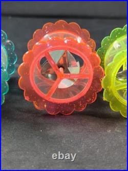 4 Vintage Spinner Christmas Tree Spinning Ornaments Birdcage Twinkler Carousel