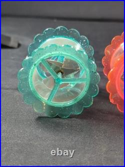 4 Vintage Spinner Christmas Tree Spinning Ornaments Birdcage Twinkler Carousel