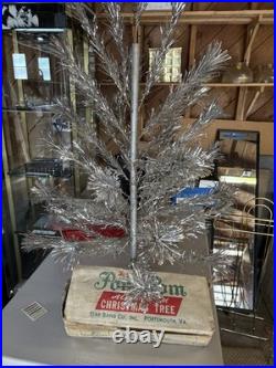 4' Vintage The Sparkler Pom Pom Aluminum Christmas Tree M-434 E