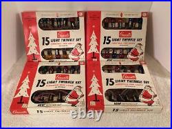 4 Vtg Grants/gem #514 (15) Light C7 Twinkle Indoor Christmas Tree Light Box Work