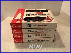 4 Vtg Grants/gem #514 (15) Light C7 Twinkle Indoor Christmas Tree Light Box Work