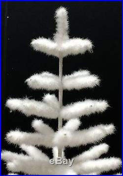 4' WHITE RETRO VINTAGE STYLE REAL GOOSE FEATHER CHRISTMAS TREE White Easter Tree