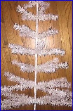 42 Goose Feather Christmas Tree White Ivory Birch Base Vintage German Style