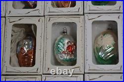 42 Vintage Inge-Glas Christmas Tree Ornament Lot Hand Blown Old Molds Glass NIB