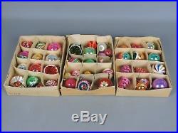 44 Assorted Vintage Christmas Tree Baubles Balls Ornaments Glass Concave