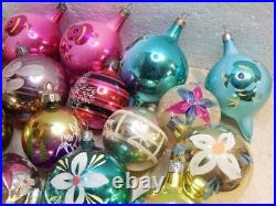 44pcs Vintage Soviet Glass Christmas Tree Ornaments USSR New Year Balls