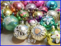 44pcs Vintage Soviet Glass Christmas Tree Ornaments USSR New Year Balls