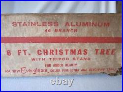 46 Vintage Stainless Aluminum Christmas Tree 24 Branches & Box Only Replacement