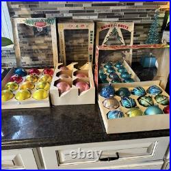 47 Shiny Brite WGermany Christmas Tree Ornaments Vintage 1940s 1950s Various USA