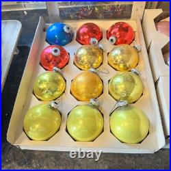 47 Shiny Brite WGermany Christmas Tree Ornaments Vintage 1940s 1950s Various USA