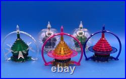 5 Merry Glow Sputnik Atomic Star Gold Red Rotating Christmas Tree Light Covers