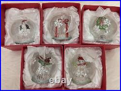 5 NEW VINTAGE BLOWN GLASS CHRISTMAS TREE ORNAMENTS WithGLASS LIGHTED CHRISTMAS