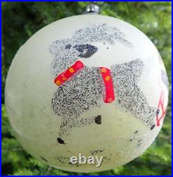 5 Vintage Jumbo Poland Glass Christmas Tree Ornaments Hand Painted 5 Vintage Jumbo Poland Glass Christmas Tree Ornaments Hand Painted