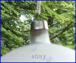 5 Vintage Jumbo Poland Glass Christmas Tree Ornaments Hand Painted