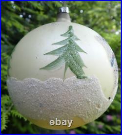 5 Vintage Jumbo Poland Glass Christmas Tree Ornaments Hand Painted 5 Vintage Jumbo Poland Glass Christmas Tree Ornaments Hand Painted