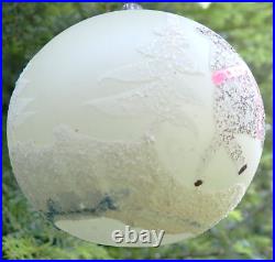 5 Vintage Jumbo Poland Glass Christmas Tree Ornaments Hand Painted 5 Vintage Jumbo Poland Glass Christmas Tree Ornaments Hand Painted