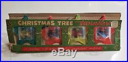 50's Vintage Christmas Tree Twinklers Star Spinner Set 4 w Box Tinkle Toy Co