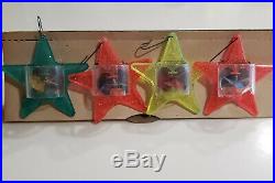 50's Vintage Christmas Tree Twinklers Star Spinner Set 4 w Box Tinkle Toy Co