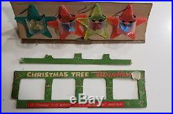 50's Vintage Christmas Tree Twinklers Star Spinner Set 4 w Box Tinkle Toy Co