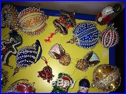 52 Gorgeous Handmade Vintage Bead Sequin Pin Christmas Tree Ornament Lot
