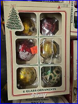 54 Lot Vintage Glass Christmas Tree Ornaments, Shiny Brite, Coby Grandmother's