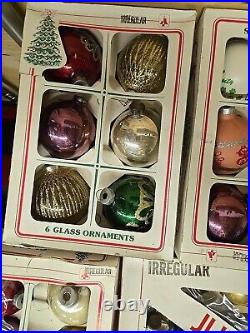 54 Lot Vintage Glass Christmas Tree Ornaments, Shiny Brite, Coby Grandmother's