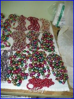 56 Strands of Vintage Mercury Glass Christmas Tree Beads Garland