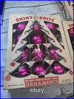 58 Vintage Shiny Brite Glass Ornaments in Original Christmas Tree Box READ