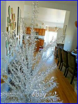6.5' ft ALUMINUM foil Christmas Tree Regal Sapphire vtg 1950s 52 branch #5265