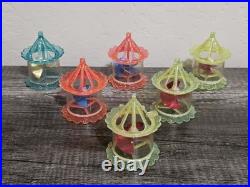 6 Vintage Spinner Christmas Tree Spinning Ornaments Birdcage Twinkler Carousel R