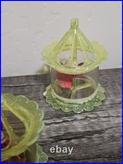 6 Vintage Spinner Christmas Tree Spinning Ornaments Birdcage Twinkler Carousel R